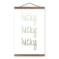 Simple Lucky Ombre Hanging Canvas 12" x 18" Teak Hanging Canvas