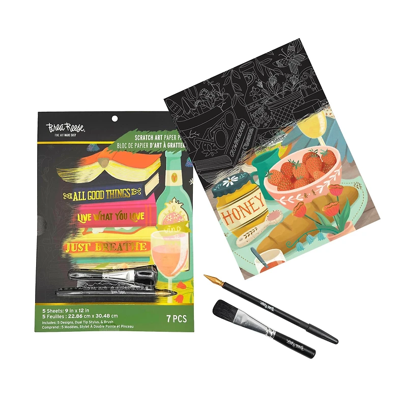 Brea Reese™ 9" x 12" Garden Vacation Scratch Art Paper Pad