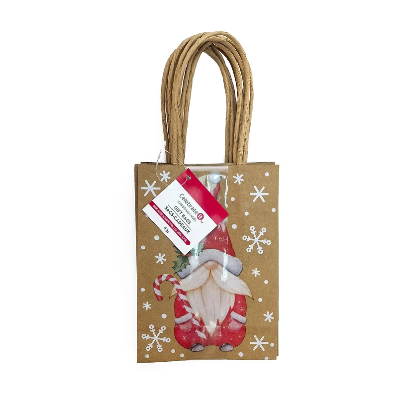 Mini Gnome Kraft Gift Bags, 6ct. by Celebrate It™
