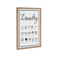 White Farmhouse Laundry Guide Wood Wall Decor, 22" x 32"