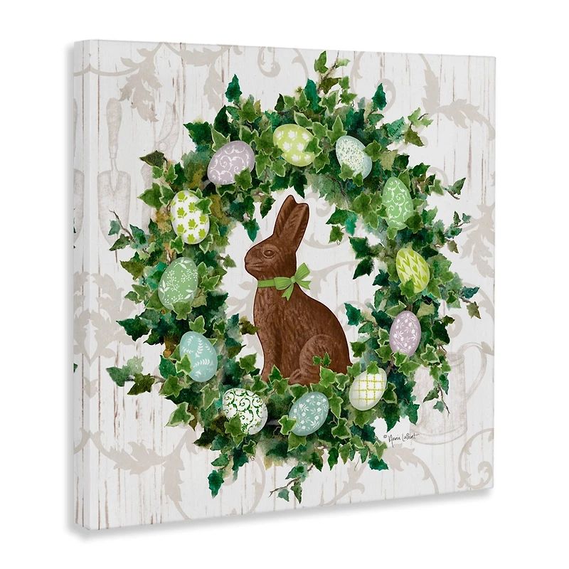 Stupell Industries Spring Easter Egg Wreath Canvas Wall Art