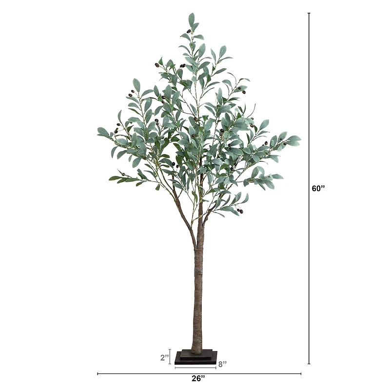 5ft. Pre-Lit Artificial Fruiting Olive Tree with Warm White LED Lights