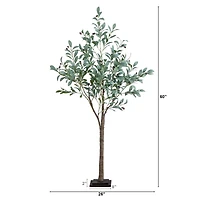 5ft. Pre-Lit Artificial Fruiting Olive Tree with Warm White LED Lights