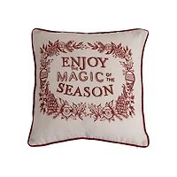 Hello Honey® 20" Magic of the Season Cotton Embroidered Pillow