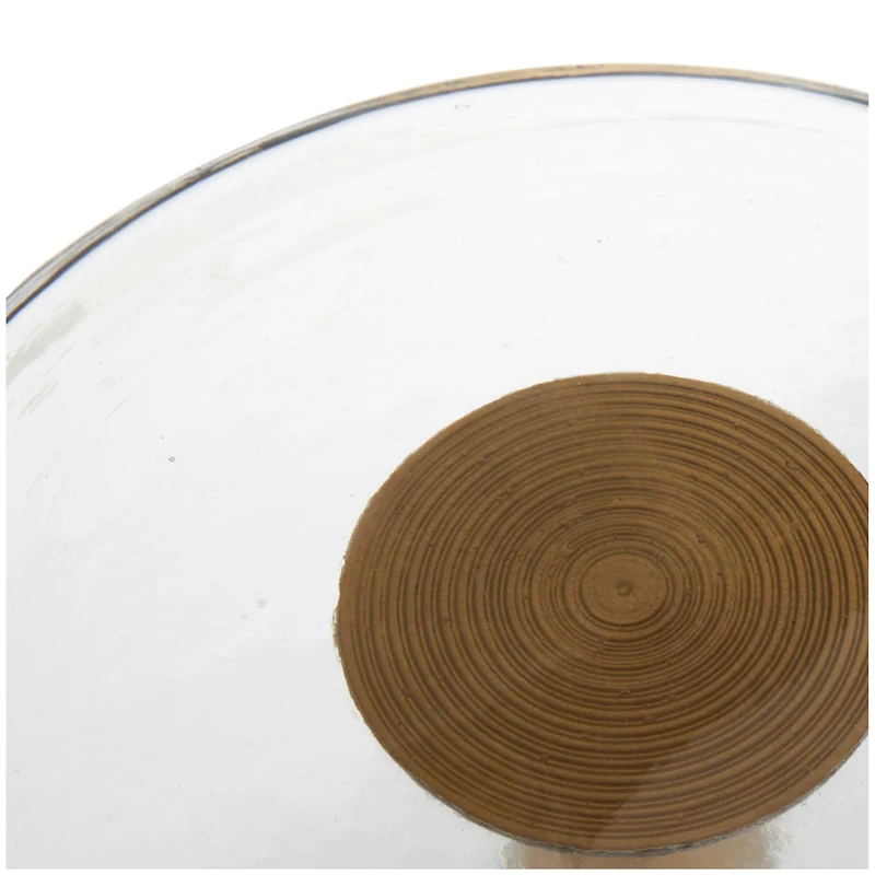 22" Gold Aluminum Geometric Cone Accent Table with Glass Tabletop