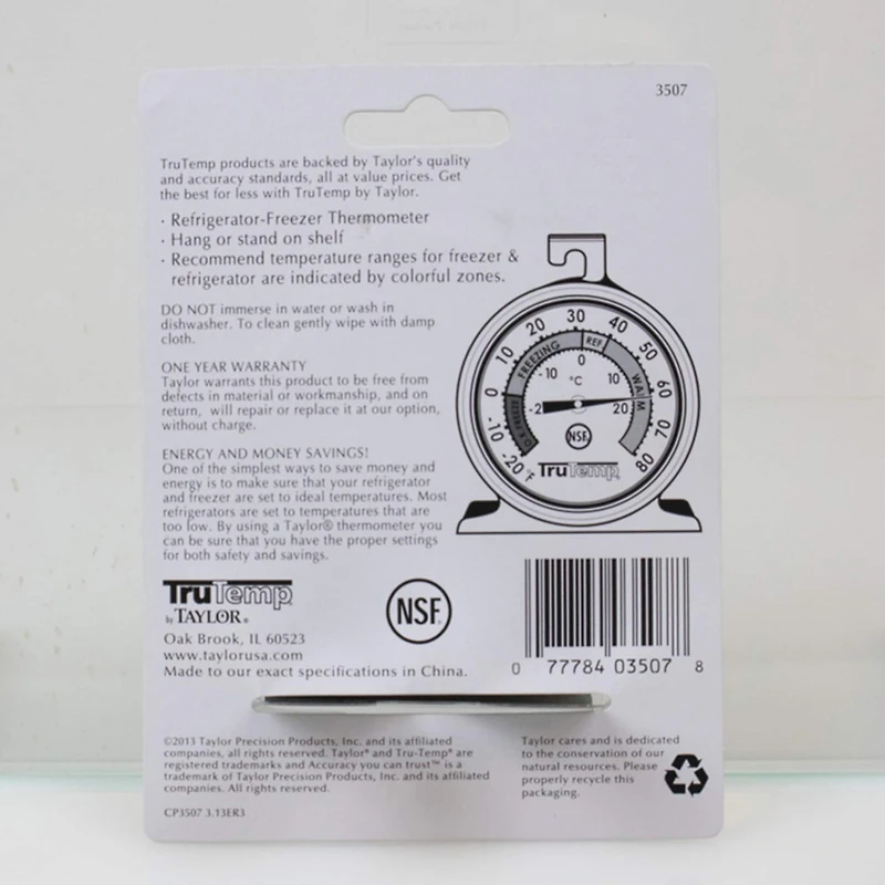 Taylor® Freezer & Refrigerator Dial Thermometer
