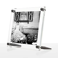 Wexel Art Clear Acrylic Tabletop Floating Picture Frame with Graphite Hardware
