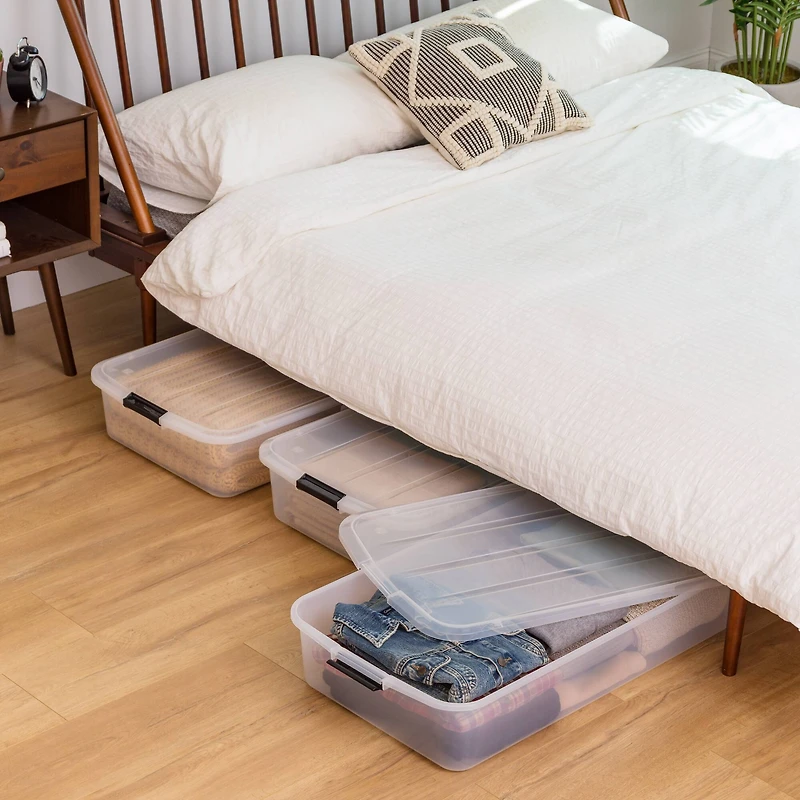 IRIS® 50qt. Clear Underbed Storage Boxes with Latching Lids, 3ct.