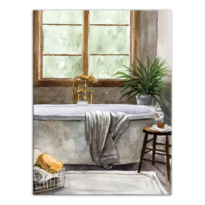 Homey Bathroom 12" x 16" Canvas Wall Art
