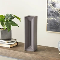 15" Black Rectangular Ceramic Vase