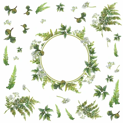 RoomMates Fern Peel & Stick Decals with Circle Mirror
