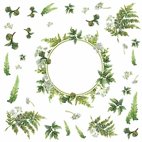 RoomMates Fern Peel & Stick Decals with Circle Mirror