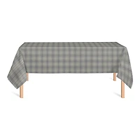 Dark Gray Plaid Tablecloth
