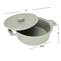 Hello Honey® Farmhouse Round Lidded Stoneware Brie Bakers with Wood Spreaders Set