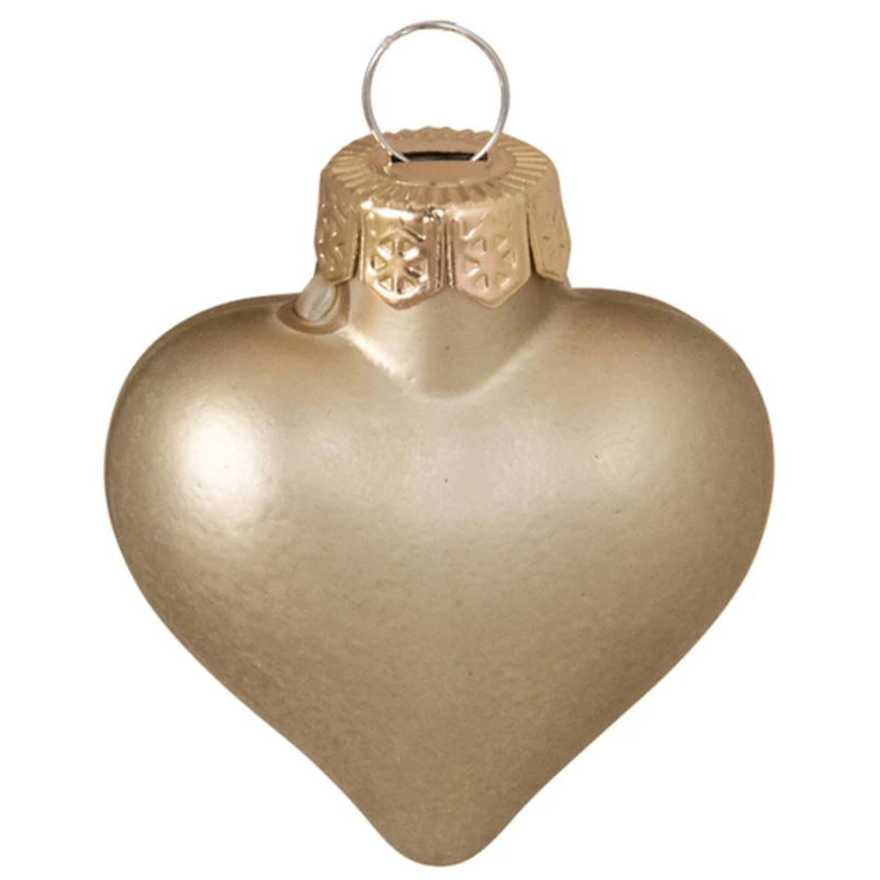 Whitehurst 56ct. 2" Matte Gold Glass Heart Ornaments