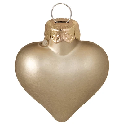 Whitehurst 56ct. 2" Matte Gold Glass Heart Ornaments