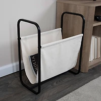 Household Essentials 20" Canvas & Metal Magazine Rack