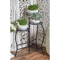 2ft. Black Flower Metal Traditional Plantstand