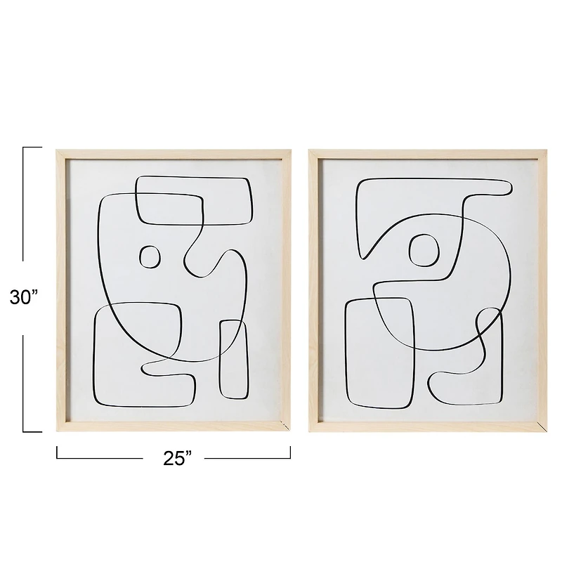 Hello Honey® Framed Abstract Line Drawings Wall Art Set