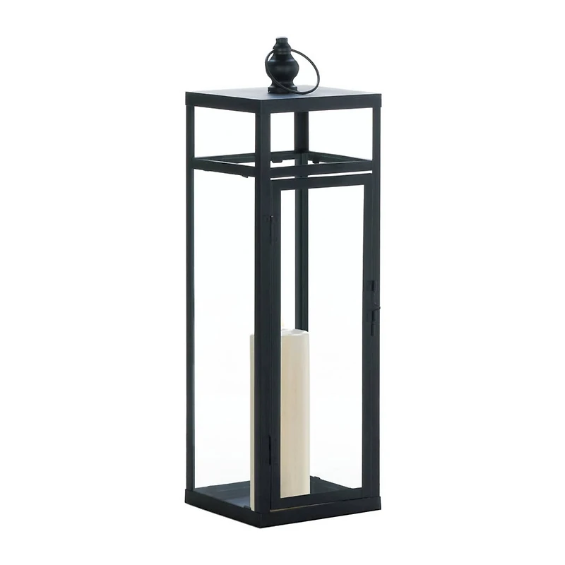 22.5" Black Dramatic Geometry Lantern