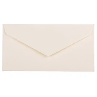 JAM Paper 3.875" x 7.5" Natural White Wove Monarch Strathmore Invitation Envelopes, 50ct.