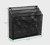 Mind Reader 3-Tier Vertical Mesh Wall File Holder