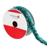 5/8" x 30ft. Turquoise Tinsel Wired Trim Ribbon by Celebrate It®