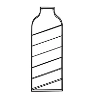13" x 35" Black Metal Bottle Shape Wall Wine Rack