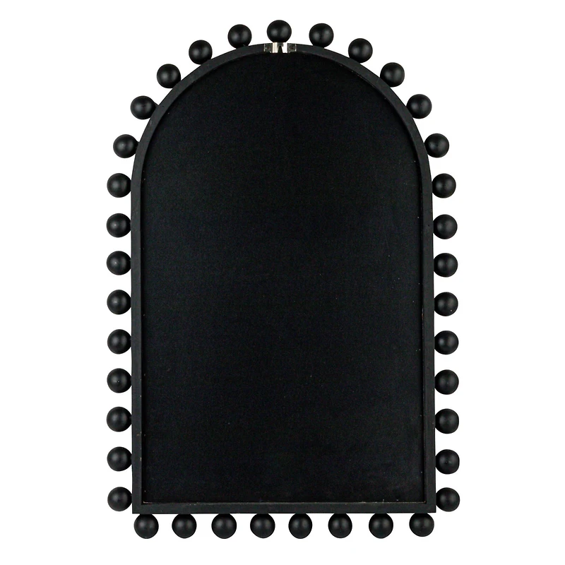 Hello Honey® 31.5" Black Boho-Southwestern Beaded Arched Firwood Wall Mirror