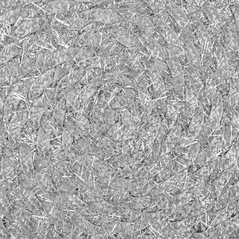DII® Silver Round Polypropylene Woven Tinsel Placemat (Set of 6)
