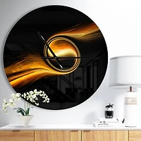 Designart 'Fractal 3D Dancing Yellow Design Modern Wall Clock
