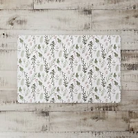 Pine Greenery on White Floor Mat
