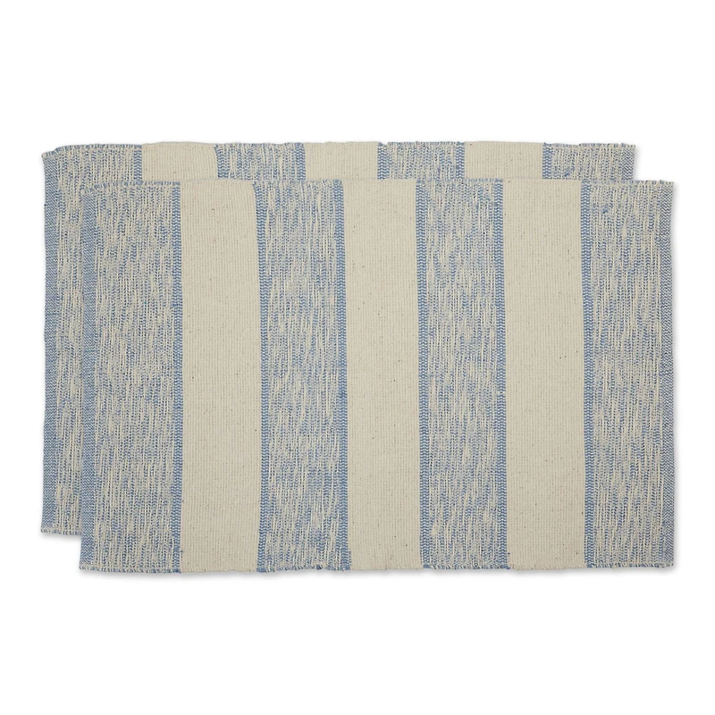 DII® Stonewash Blue Variegated Stripe Recycled Yarn Rug Set, 2ft. x 3ft.