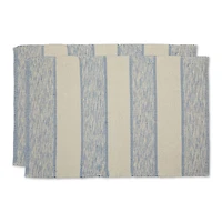 DII® Stonewash Blue Variegated Stripe Recycled Yarn Rug Set, 2ft. x 3ft.