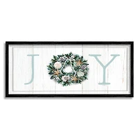 Stupell Industries Joy Holiday Seashell Wreath Framed Giclee Art