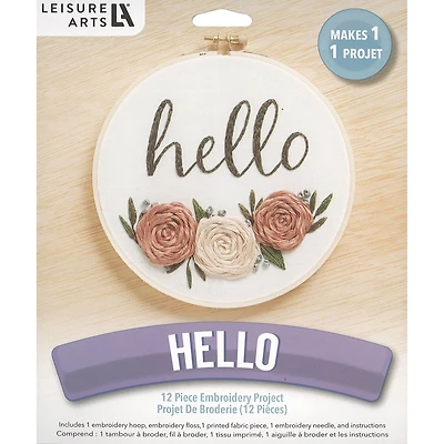 Leisure Arts® 6" Hello Embroidery Kit