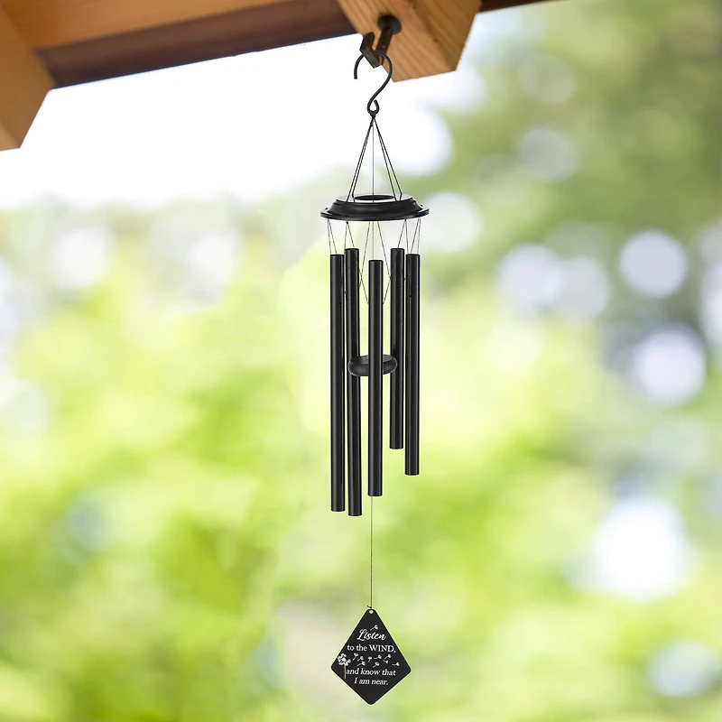 Glitzhome® 38" Matte Black Metal Black Windchime