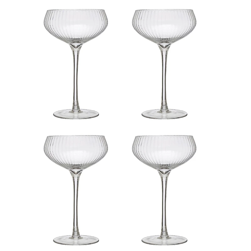 Hello Honey® 8oz. Clear Stemmed Champagne Coupe Glass Set