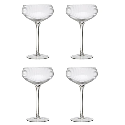 Hello Honey® 8oz. Clear Stemmed Champagne Coupe Glass Set