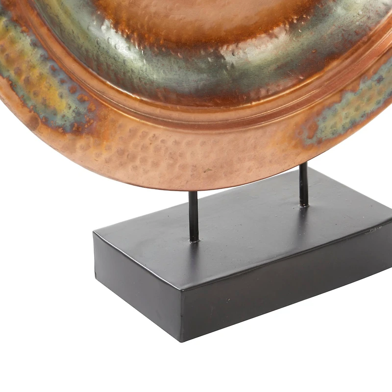 29.5" Copper Metal Round Charger Plate Sculpture