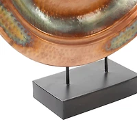 29.5" Copper Metal Round Charger Plate Sculpture
