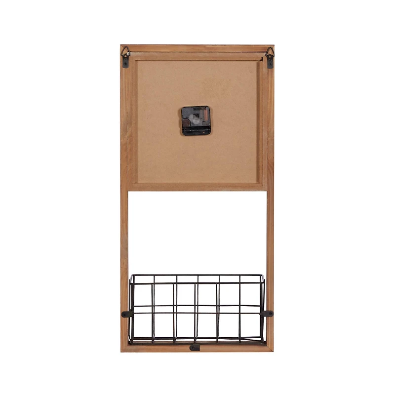 Brown Wood Farmhouse Wall Clock, 24" x 12" x 4"