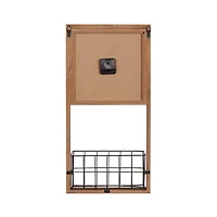 Brown Wood Farmhouse Wall Clock, 24" x 12" x 4"