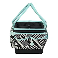 Everything Mary Teal Geometric Deluxe Store & Tote Craft Organizer