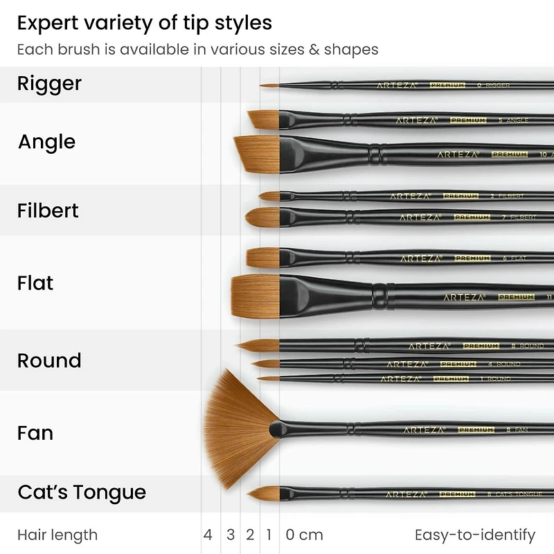 Arteza® Acrylic & Oil 12 Piece Brush Set