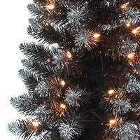 3ft. Pre-Lit Black Pine Artificial Christmas Tree, Clear Incandescent Lights