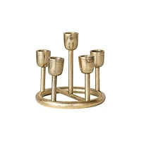 Hello Honey® 5.5" Gold Finish Aluminum Advent Taper Candleholder