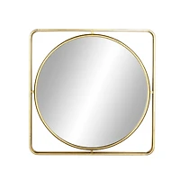 Gold Contemporary Metal Wall Mirror, 34" x 34"