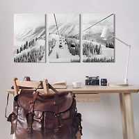 Stupell Industries Snowy Ski Mountain Tops Landscape Gondola Ride Adventure Canvas Wall Art, 16" x 24"