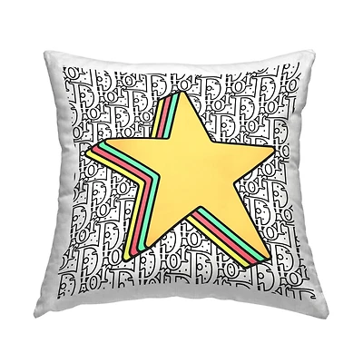 Stupell Industries Pop Style Star Symbol Glam Brand Pattern Throw Pillow, 18" x 18"